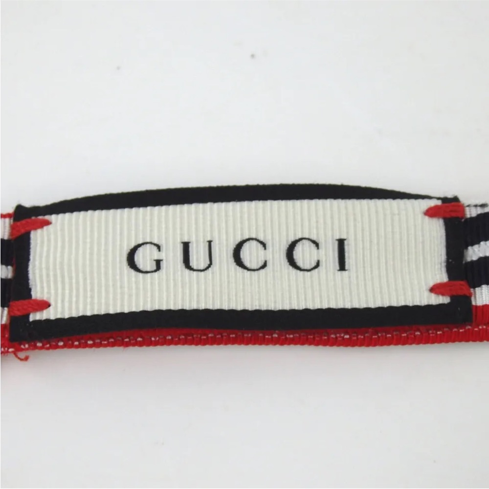 Gucci Red, White, and Blue Striped Bow Choker - Picture 3 of 9